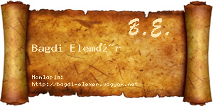 Bagdi Elemér névjegykártya