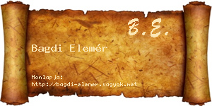 Bagdi Elemér névjegykártya