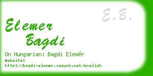 elemer bagdi business card